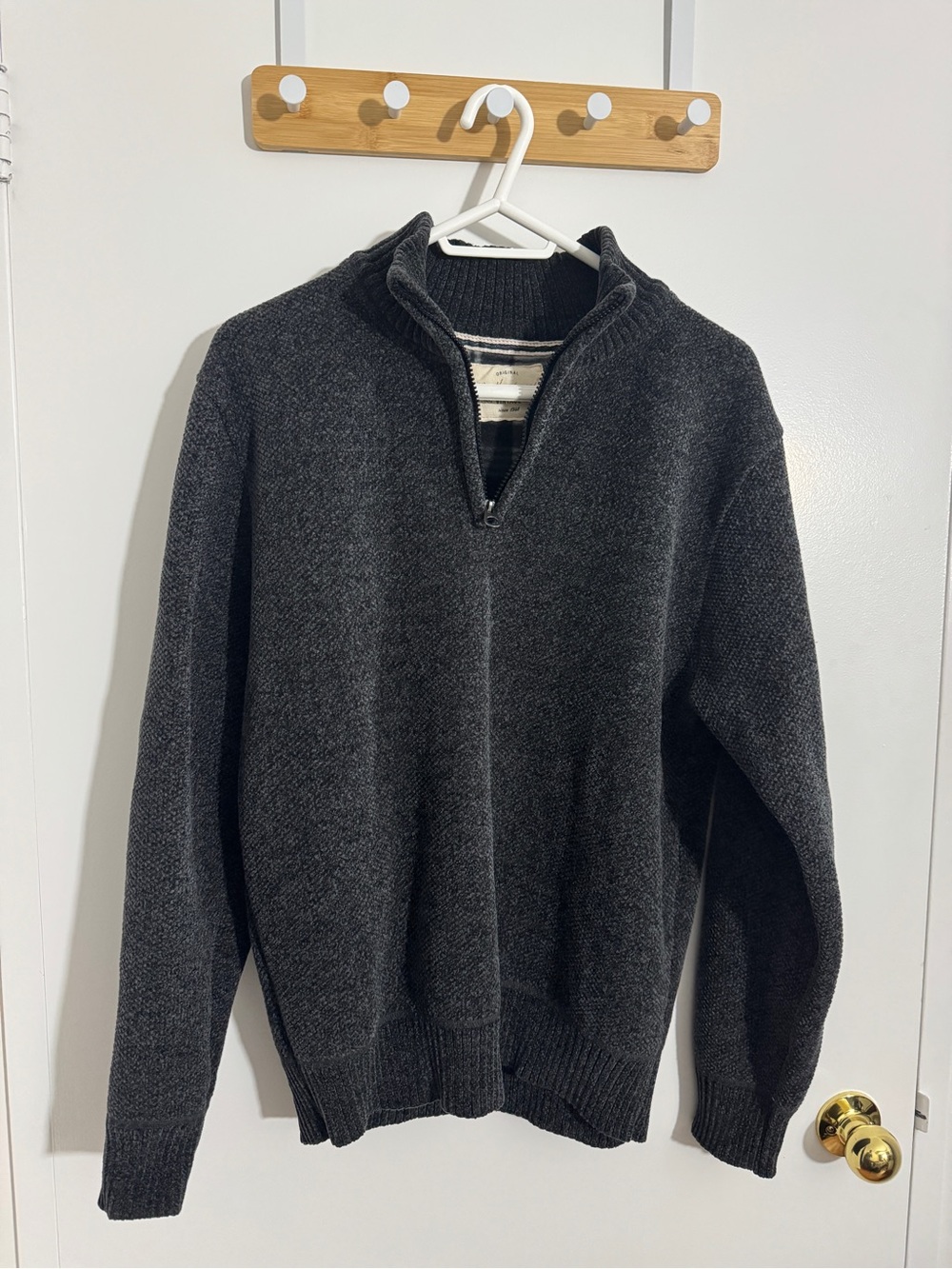 Men's Charcoal Half-Zip Sweater